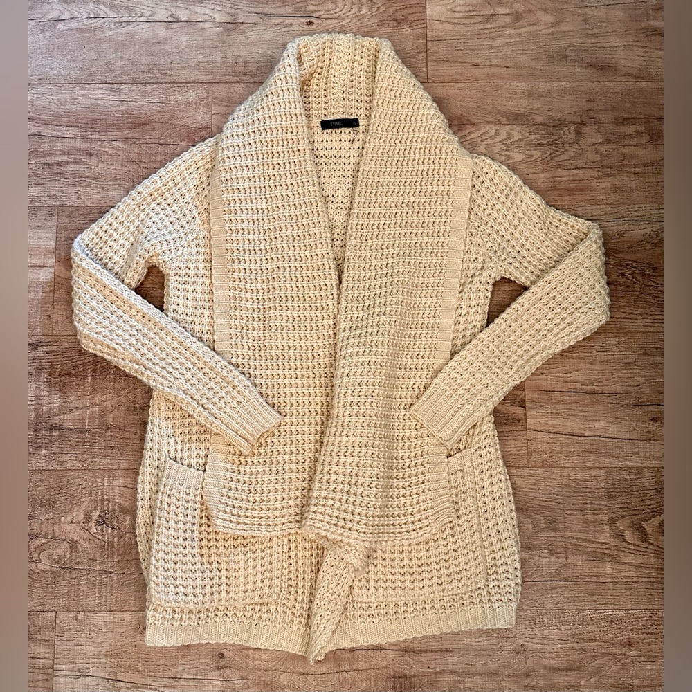 THML Chunky Ribbed Knit Open Front Cardigan XS